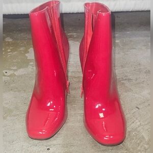 BAMBOO Red Ankle Boots